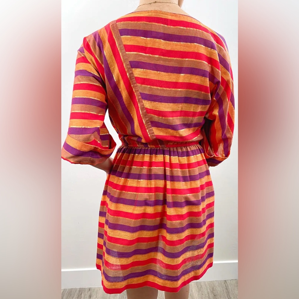 SOLD!! 1980s Diane Von Furstenberg  Striped Vintage 80s Dress Stripe